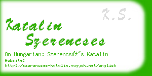 katalin szerencses business card